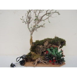 Arbol anunciacion pastores belen c/fuego 28x20x50 cm