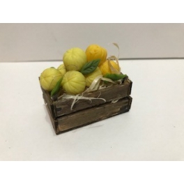 Caja mad. belen navidad Melones amarillos 50x35x25mm