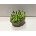 Cesta gde. miniatura belen frutas peras