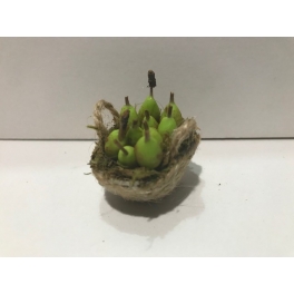 Cesta peq. miniatura belen frutas peras