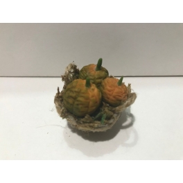 Cesta peq. miniatura belen verduras calabaza halloween